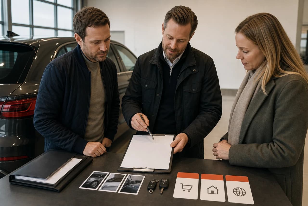 Kalender for flexleasing viser vurdering, køber, afmelding, nummerplader og mulig fuld registreringsafgift