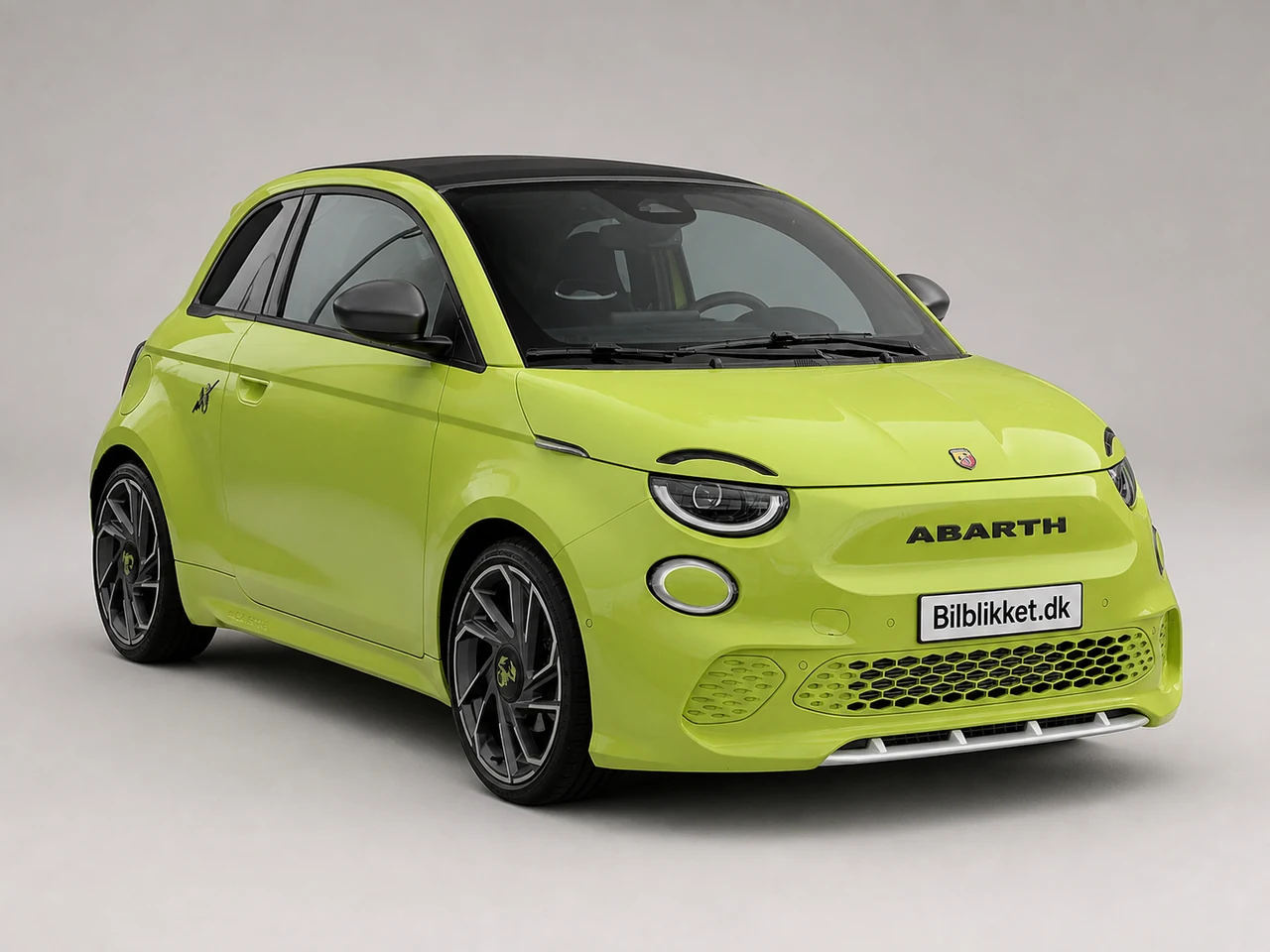AI-redigeret modelillustration af Abarth e-500